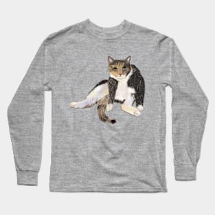 Grumpy Tabby Cat Long Sleeve T-Shirt